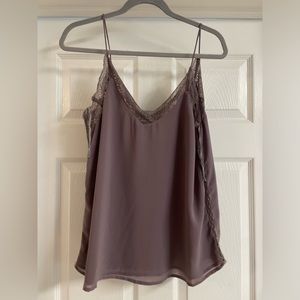 Wishlist Apparel Dust Purple Mauve Lace Trim Camisole